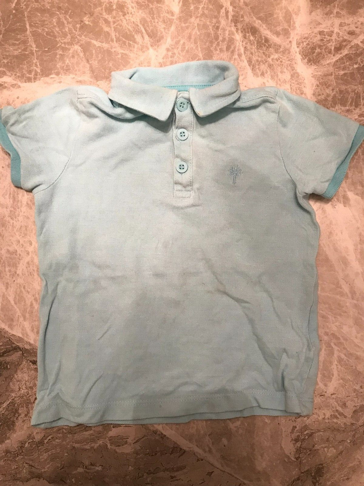 Mini Club - Boys Pale Blue Cotton Polo Shirt - Size 1.5-2 Years