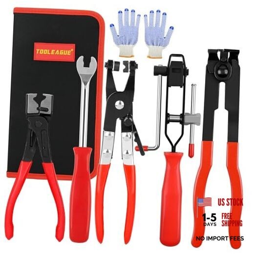 5Pcs Joint CV Boot Clamp Pliers Set,Hose Clamp and 5pcs and a pair of gloves