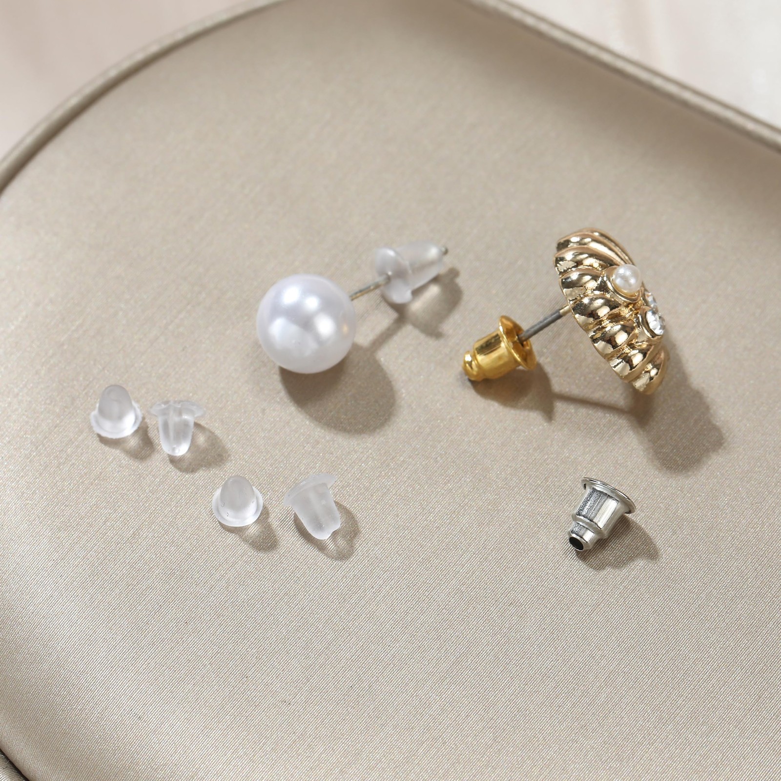 12 Styles 600 Pcs Earring Backs for Studs, Clear Plastic Earrings Hypoallergenic