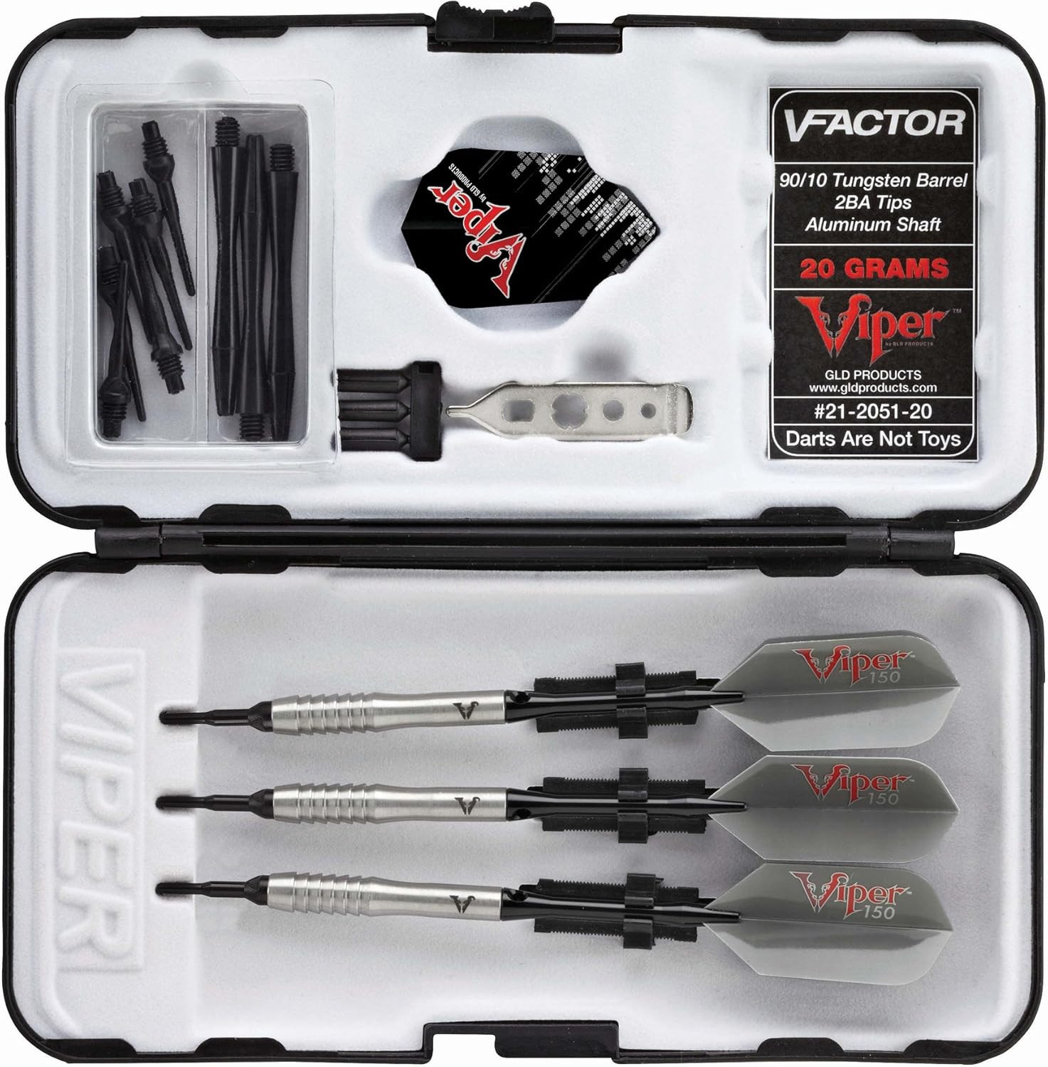Viper V-Factor 90% Tungsten Soft Tip Dart Set with Stylish Case