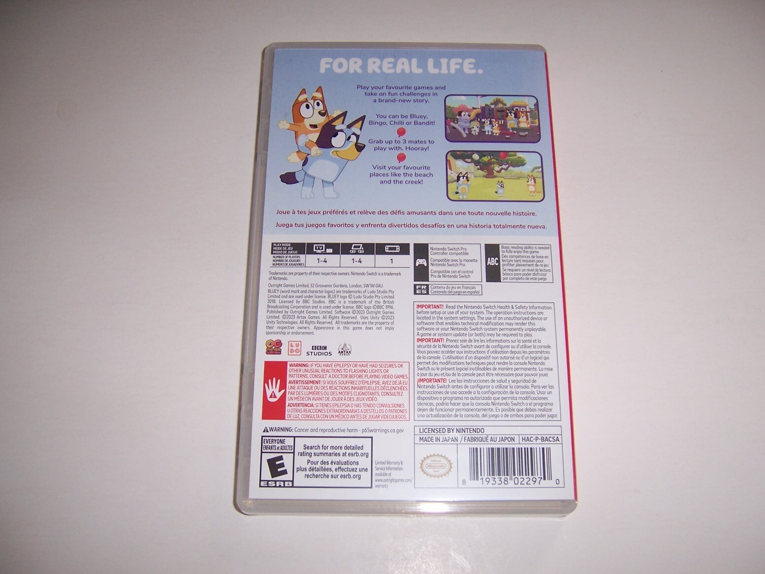 Authentic Box Case ONLY Replacement Nintendo Switch for Bluey The Video Game