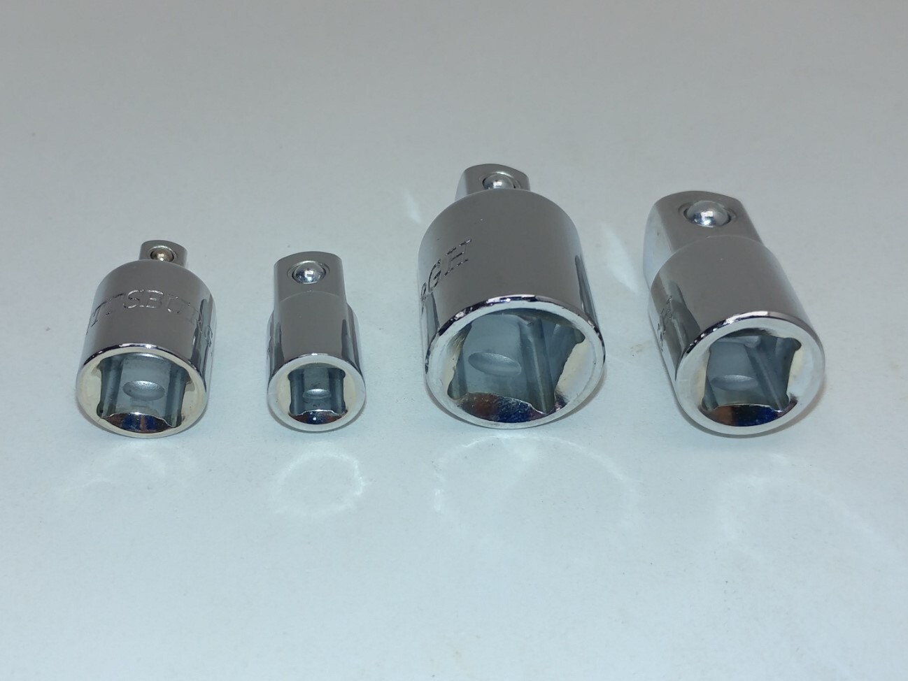 4 Piece Socket Adapter Set 1/4" 3/8" 1/2" Size Adapters Triple Plated Chrome Van