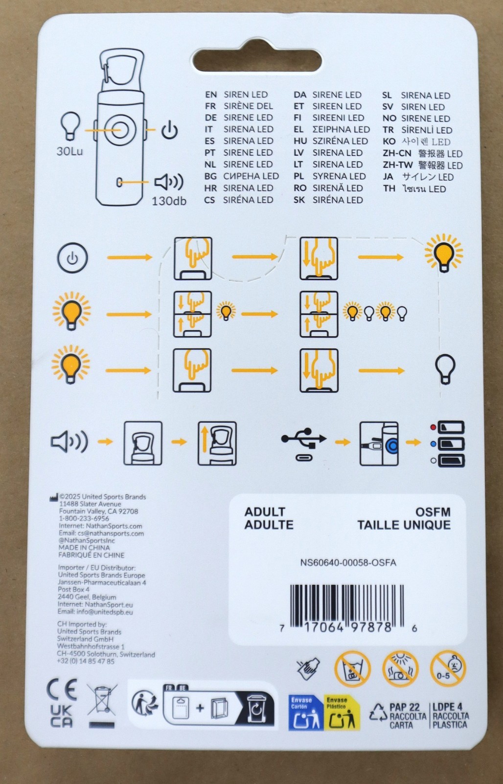 Nathan Siren LED Alarm RX - Light - Rechargeable