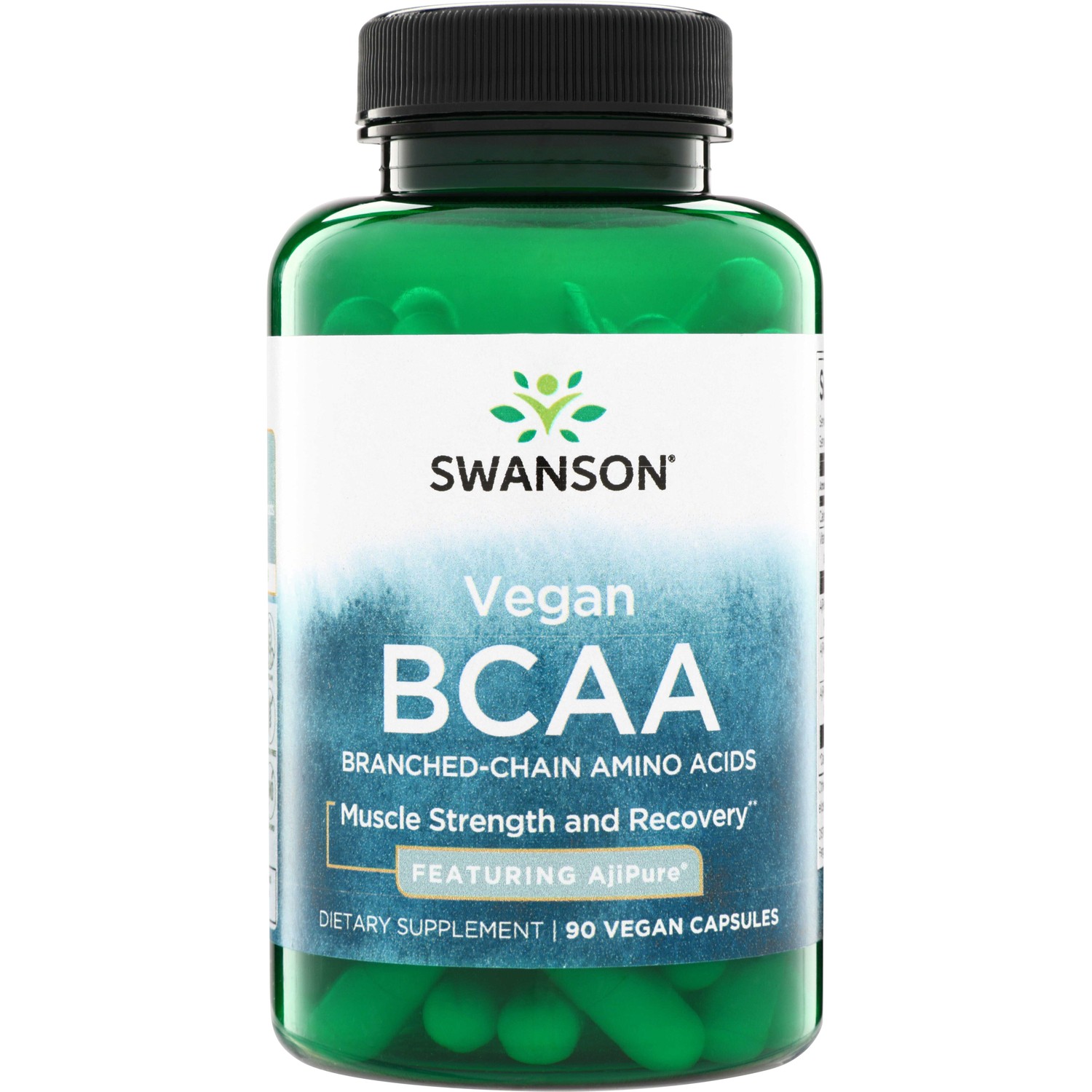 Swanson Ajipure Branched-Chain Amino Acids, Pharmaceutical Grade 90 Veg Capsules