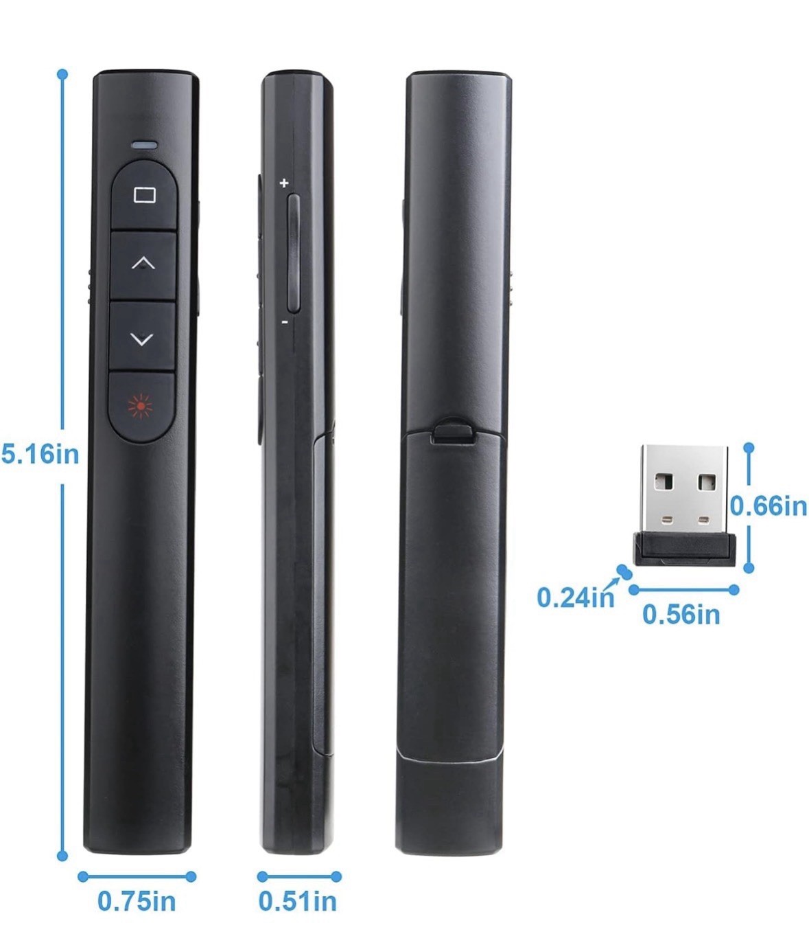 2 Units) Wireless Presenter Remote, Presentation Clicker With Hyperlink & Volume