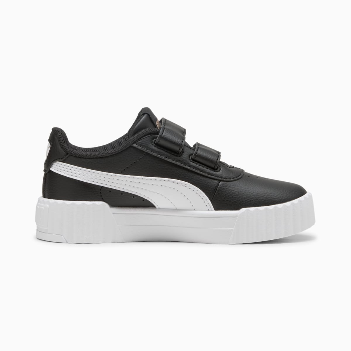 Puma Unisex Little Kids' Carina Hook and Loop Shoes, Black-White-Gold, Puma Blac
