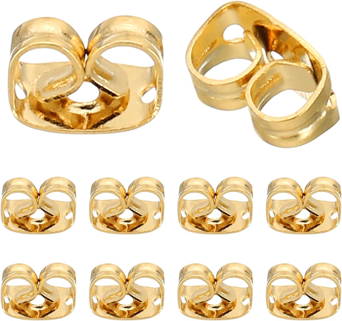10 Pcs Earring Backs, 14K Gold Locking Earring Backs Replacements Hypoal