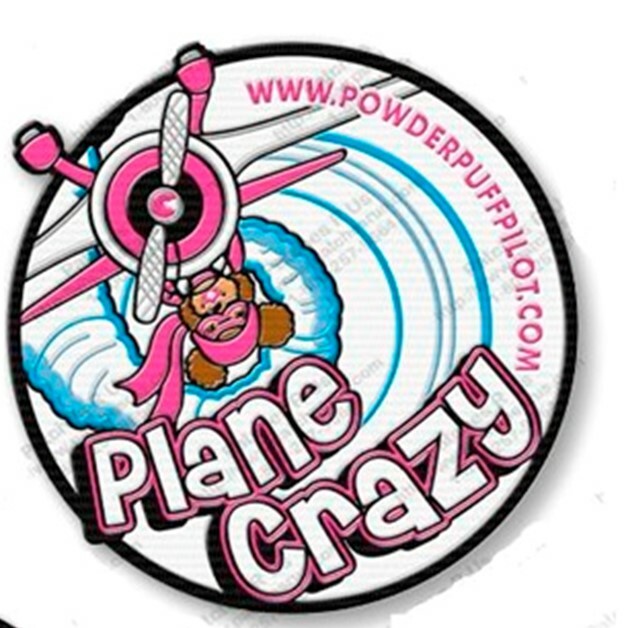 New 4-inch Adhesive “Plane Crazy” patch for bomber jacket, flight bag, or cap