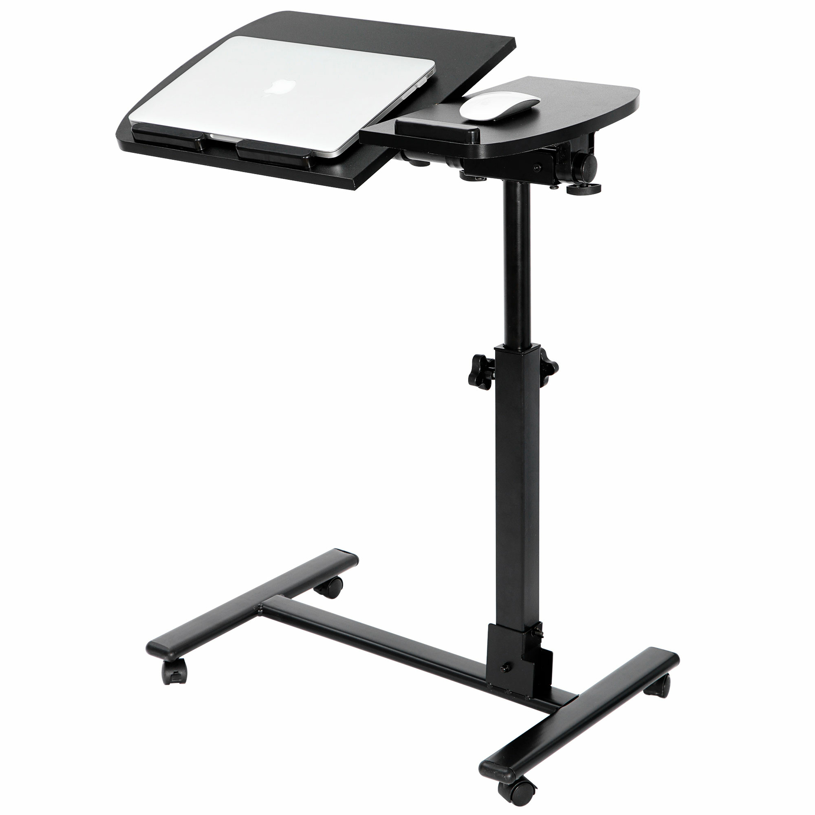 Wood Mobile Laotop Table Corner Computer Desk PC Tray Workstation Home Office