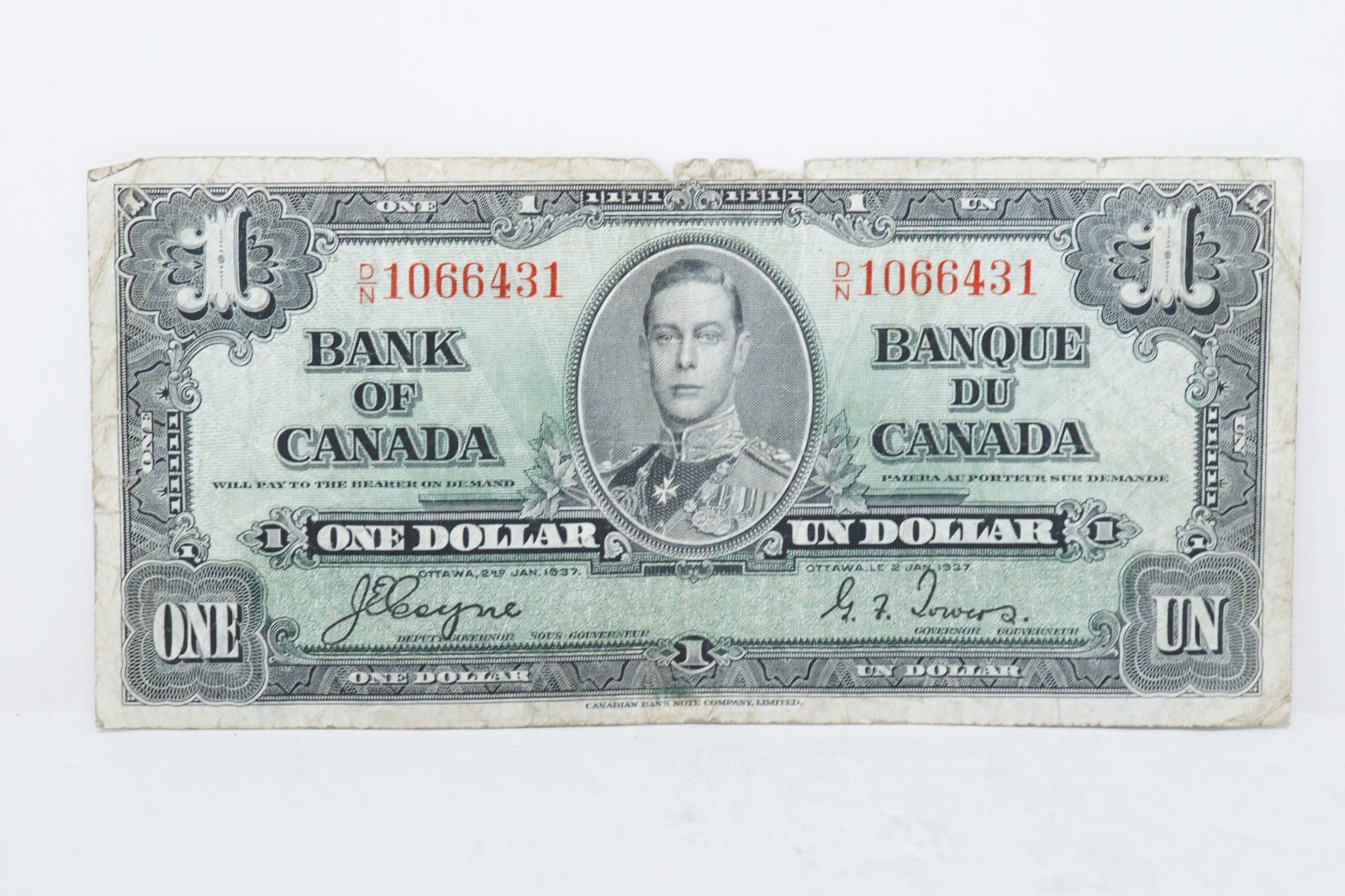 1937 Canada $1 Note Circulated (nb388)