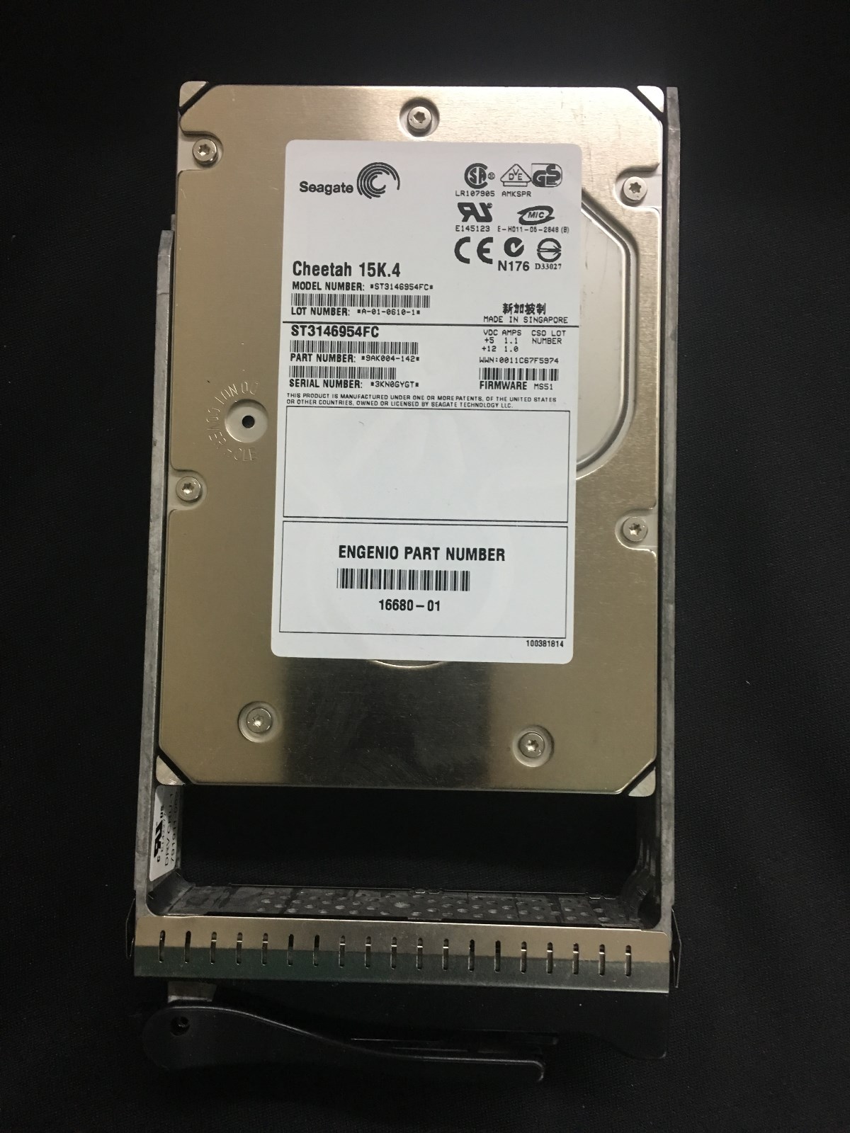 ST3146954FC   Part Number 9AK004-142  Engenio Part 16680-01  FC Disk Drive