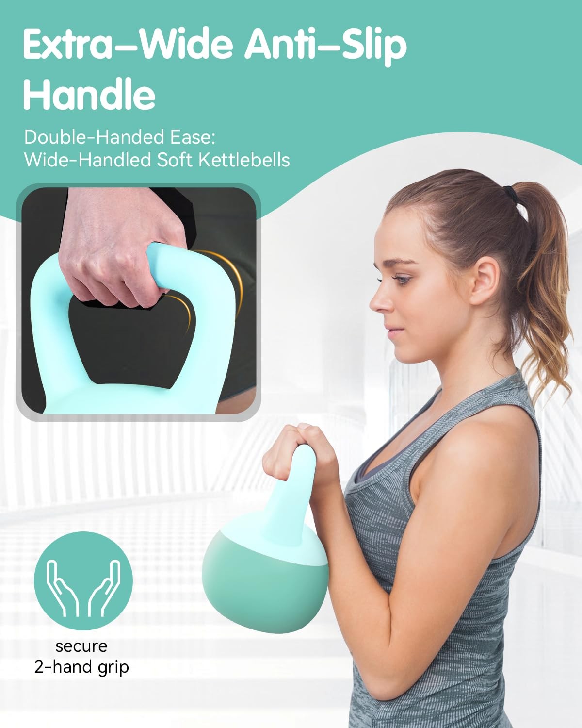 Soft Kettlebell - Cushioned Impact-Resistant Base and Anti-Slip Kettle bell