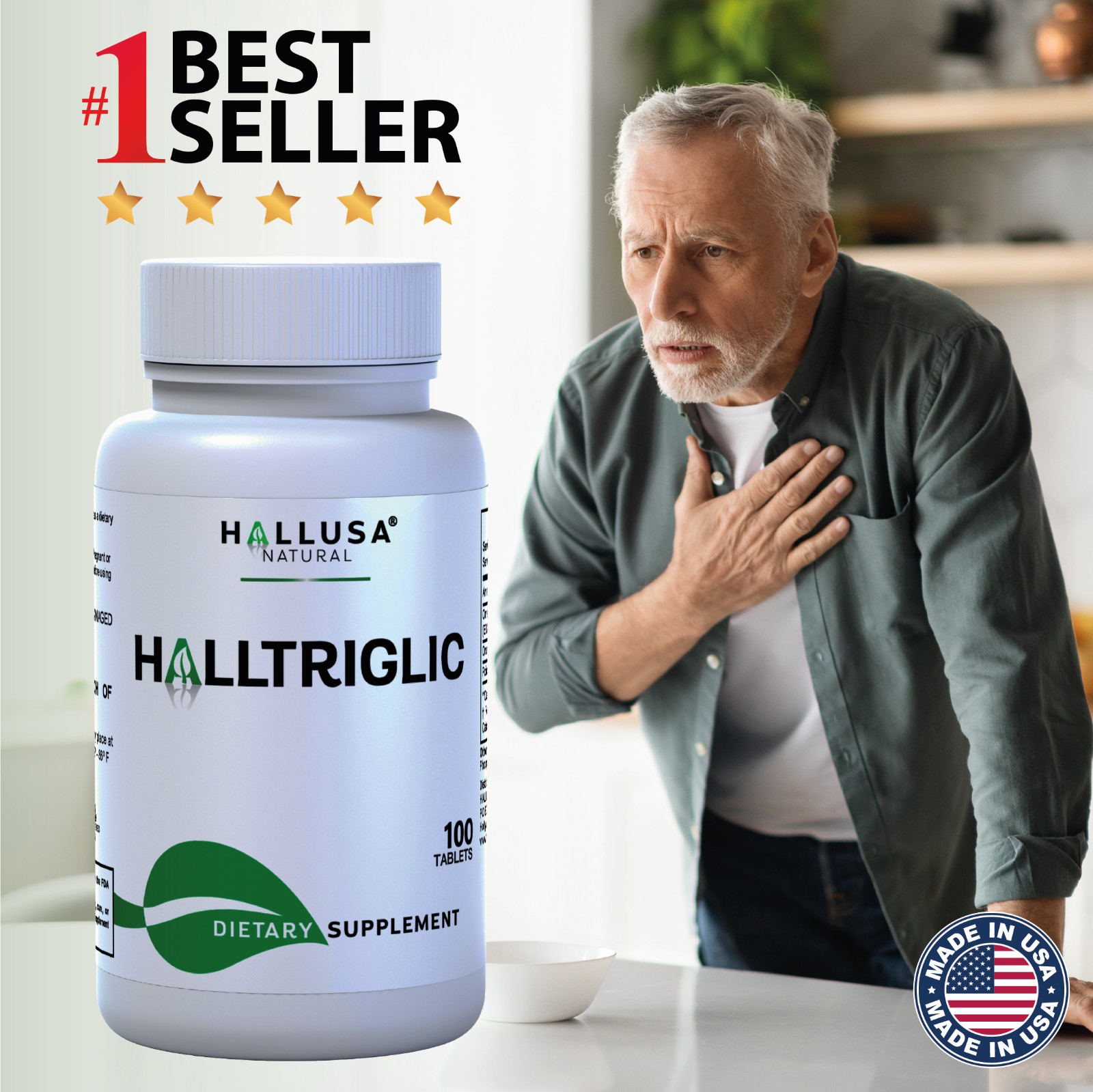 HALLTRIGLIC - Heart Health - Lower Triglycerides & Cholesterol - 100 Tablets