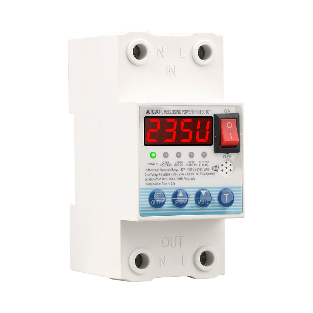 63A Multifunctional Overvoltage Undervoltage Leakage Short Circuit Overcurrent