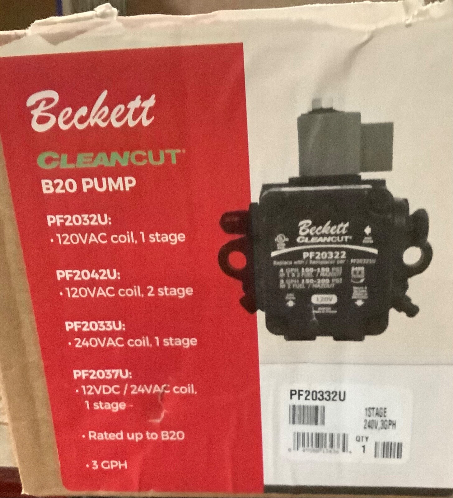 BECKETT  240V PF2033U PF20332U PF10332 PF21844 Oil Burner Pump A2VA6527