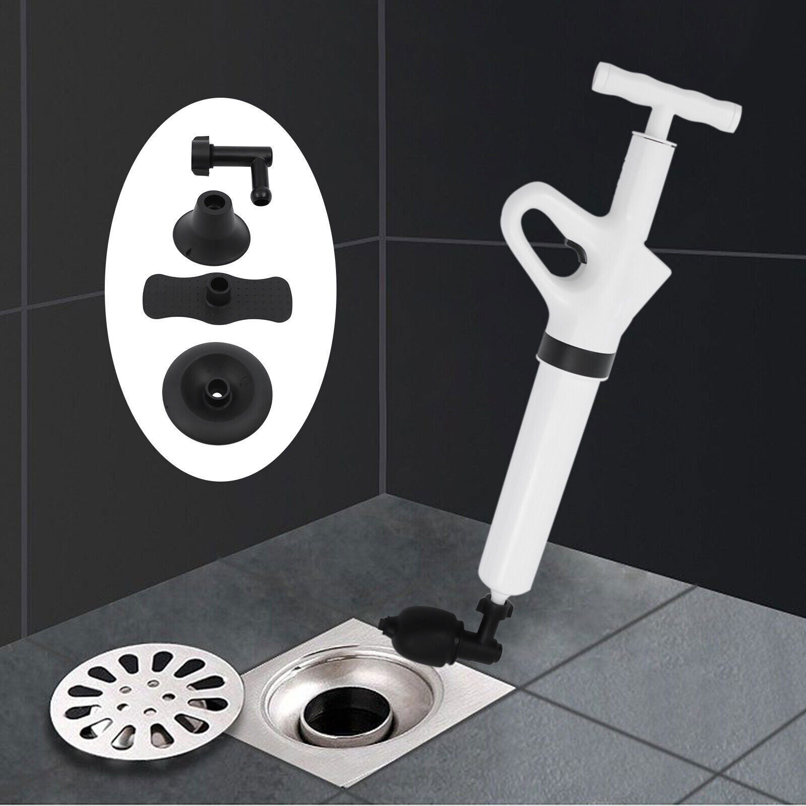 High Pressure Toilet Air Plunger Kit Air Toilet Unclogger Air Drain Blaster Kit