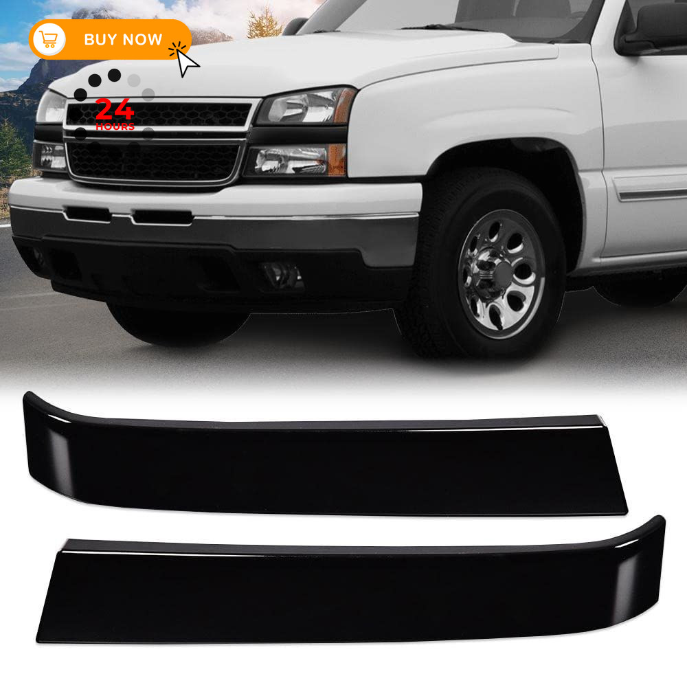 G-PLUS Grille Molding Trim Primed Fit Chevy Silverado 2003-2007(Black), Black