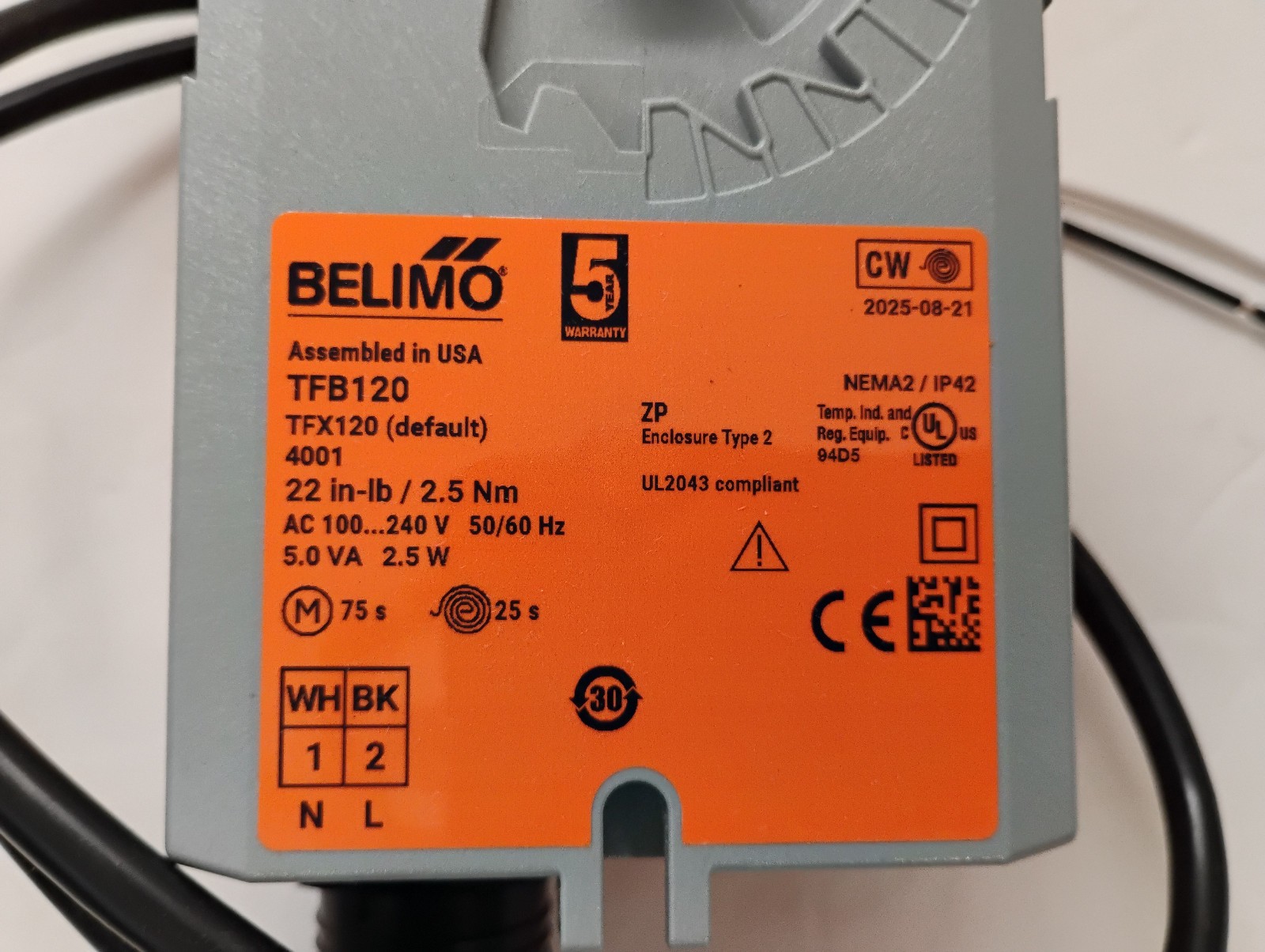 Belimo TFB120 Damper Actuator