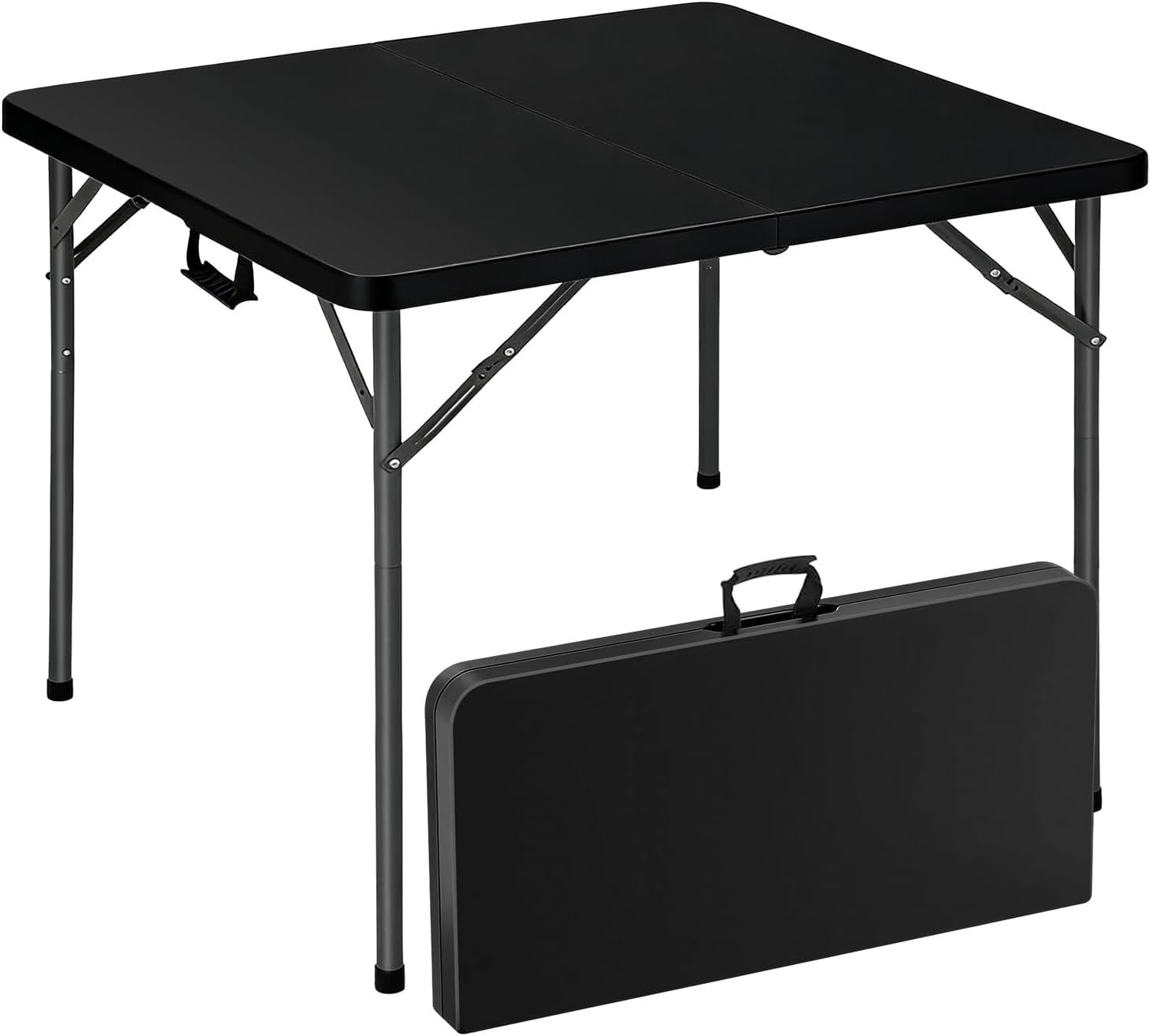 34" Square Folding Table Fold-in-Half Utility Dining Portable Table Heavy Duty