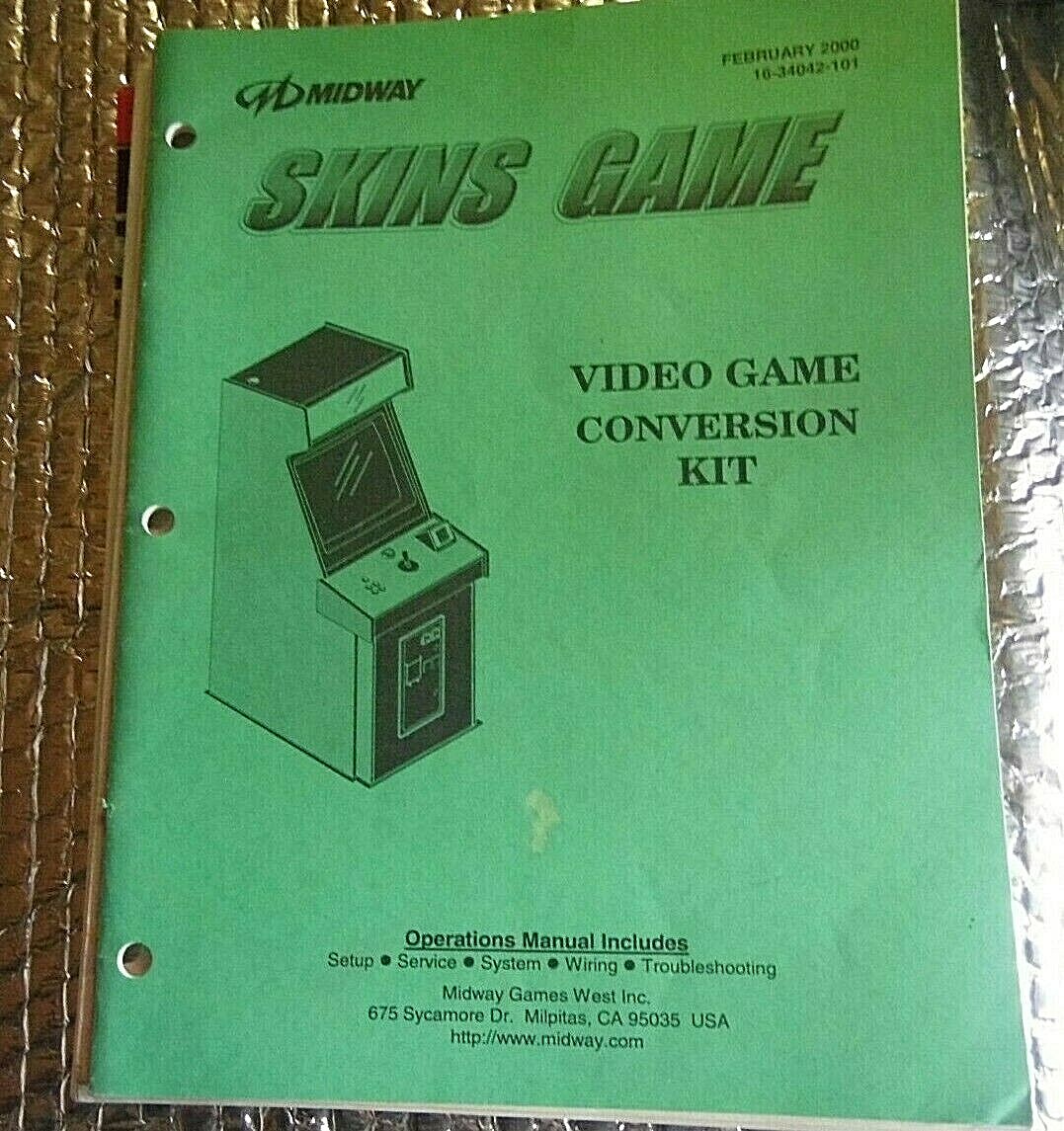 2000 Midway Skins Game Video Game Conversion Kit Operators Manual
