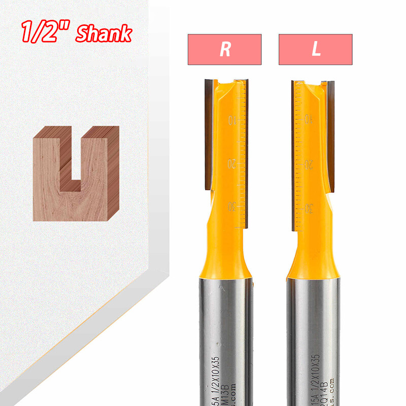 1/2" Shank Straight Router Bit Cutter Wood Milling Cutting CNC Flush Trim Bit