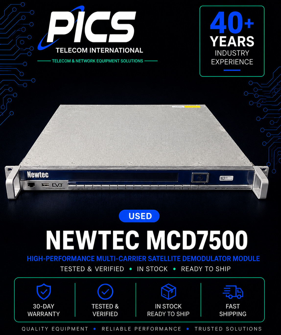 NEWTEC MCD7500 high-performance multi-carrier satellite demodulator module