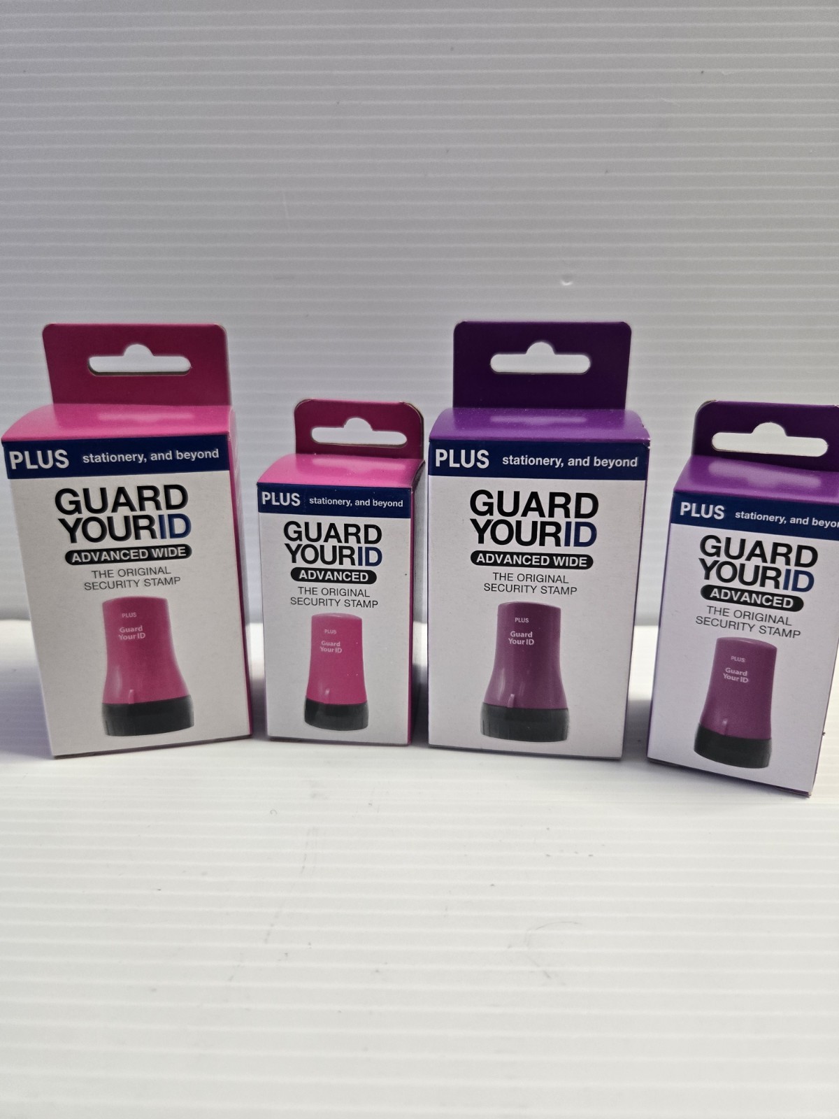 PLUS Guard Your ID Security Stamp 4 Pack Advanced & Advanced Wide Pink Purple...