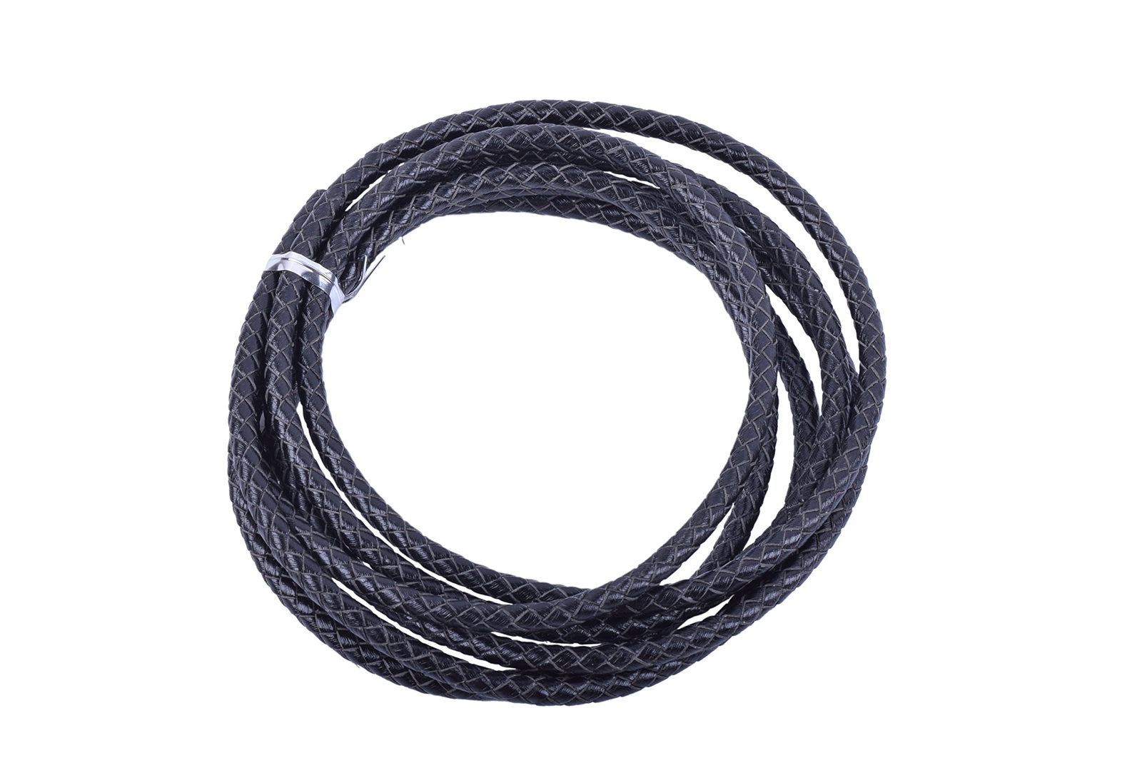 2 Yard 5.0mm Black Genuine Leather Braided Bolo Cord for DIY Jewelry Making