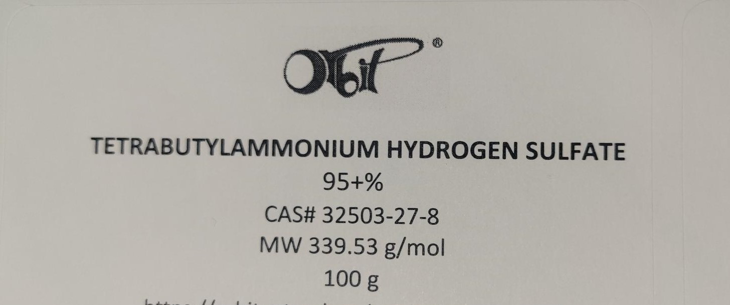 Tetrabutylammonium Hydrogen Sulfate (100 g) 95+% [CAS#32503-27-8] TBAHS QUAT PTC
