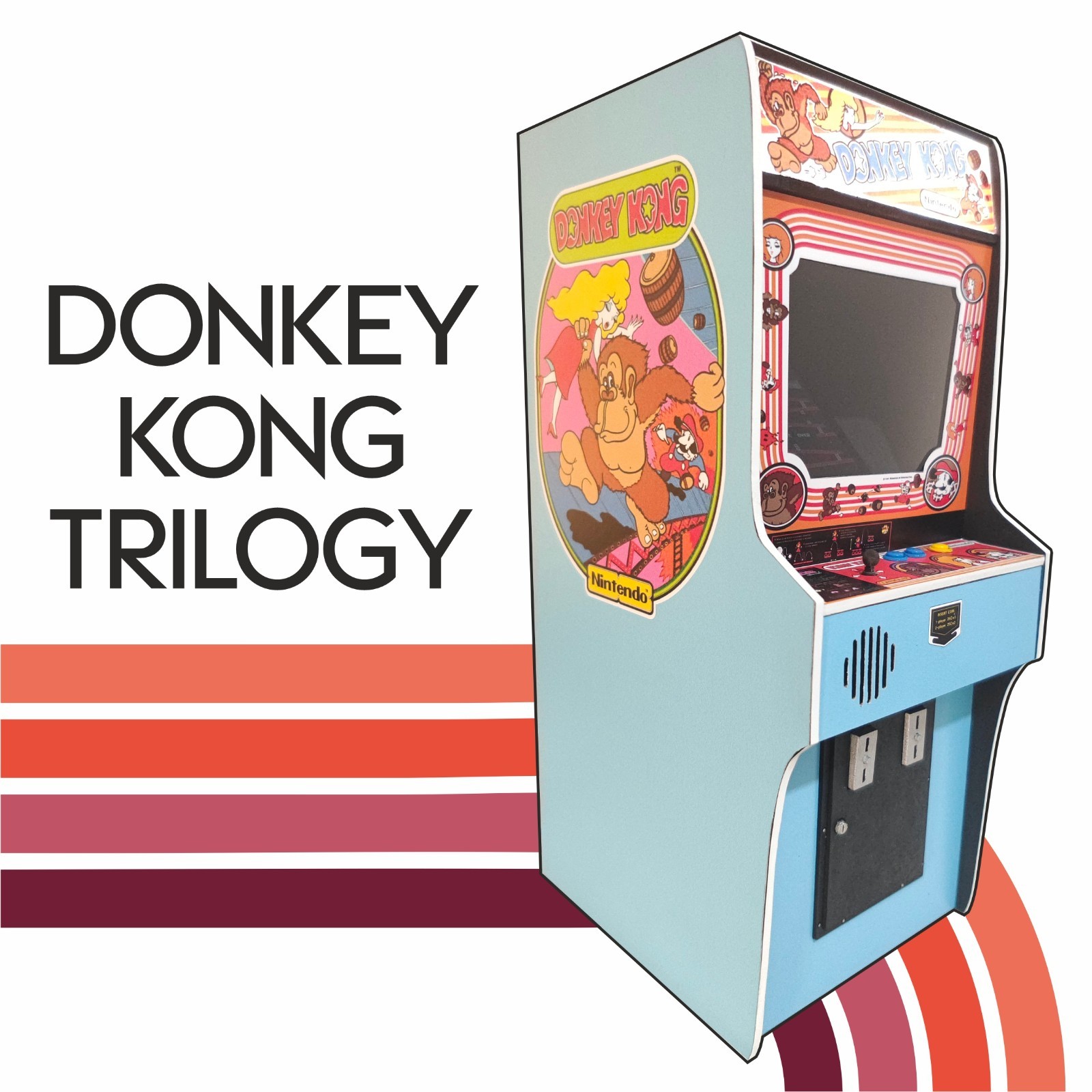 Donkey Kong trilogy 1/6 scale mini working arcade cabinet.