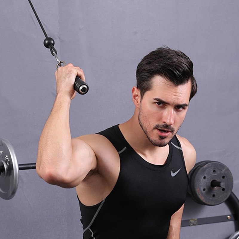 Ergonomic Tricep Rope Handle for Cable Machine LAT Pulldown Attachment