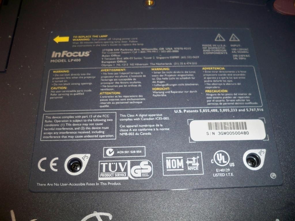 InFocus LP400 DLP Multimedia Projector w/ Lamp SEE NOTES