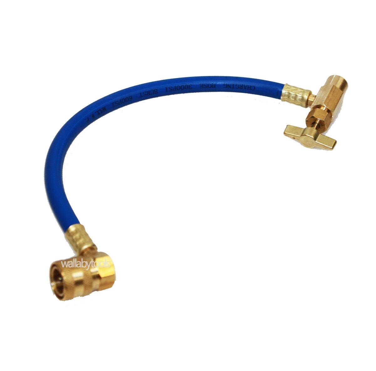 R134a Recharge Hose w/Tap Valve & Brass 4 AC Automotive Air Conditioning Tube