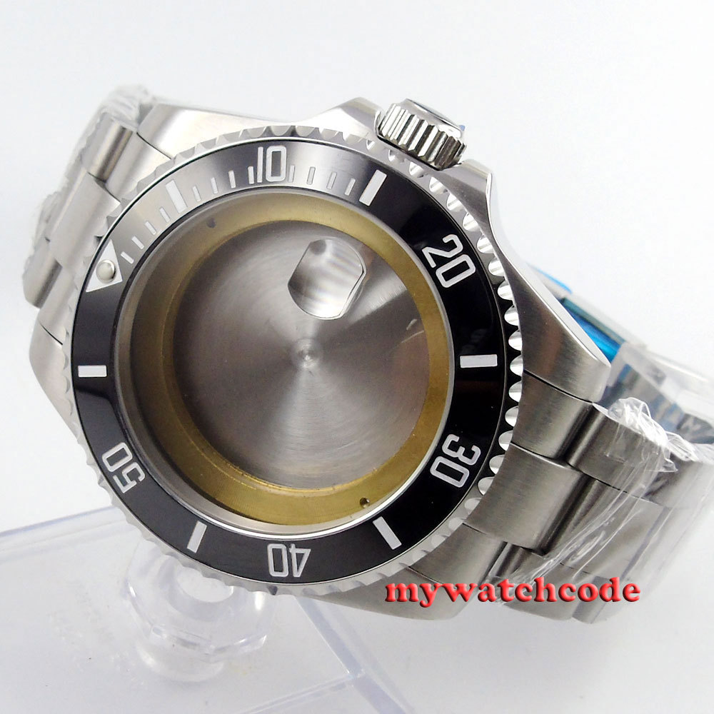 43mm sapphire glass sub Watch Case fit ETA 2824 2836 miyota 8215 MOVEMENT