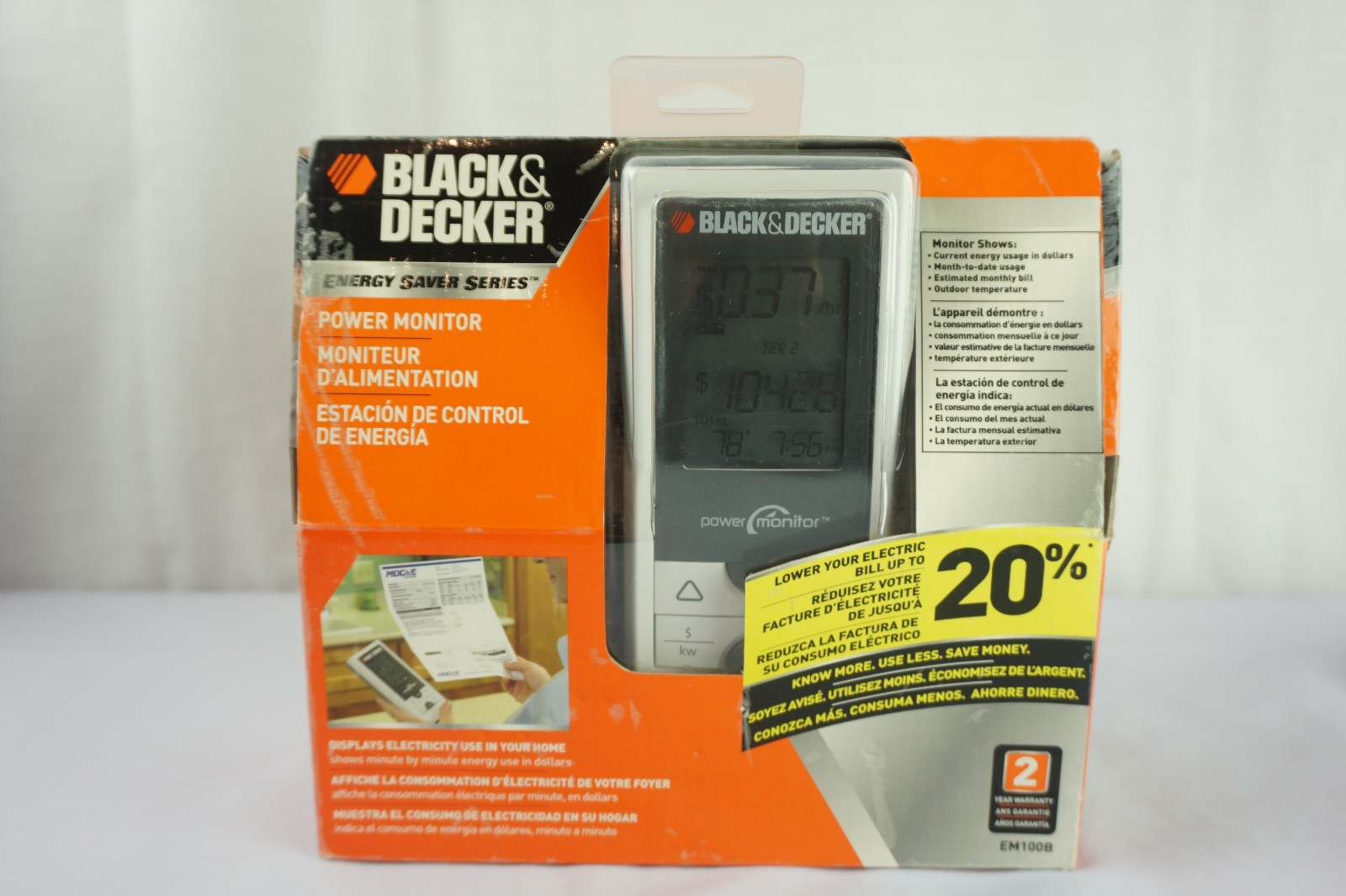 NEW Black & Decker Energy Saver Series Power Monitor EM100B ELECTRICAL SAVINGS