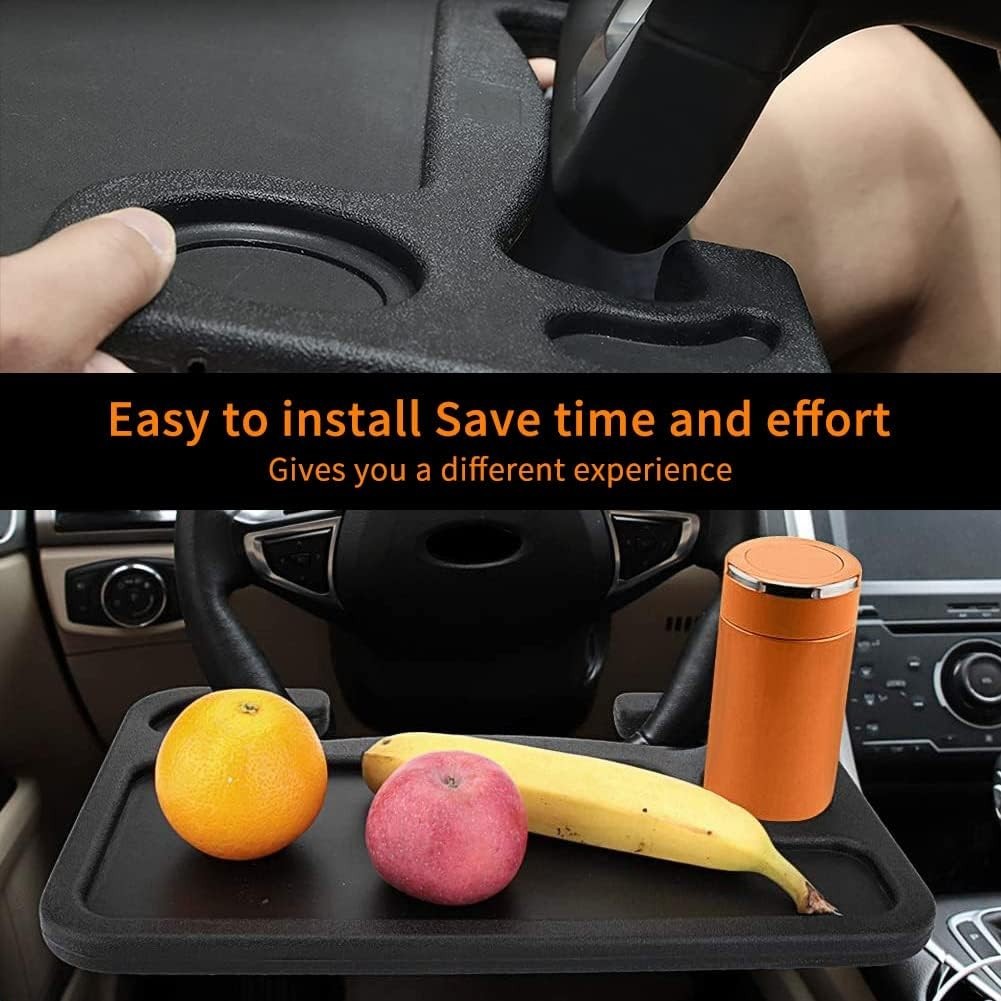 Car Food Table Steering Wheel Tray Black