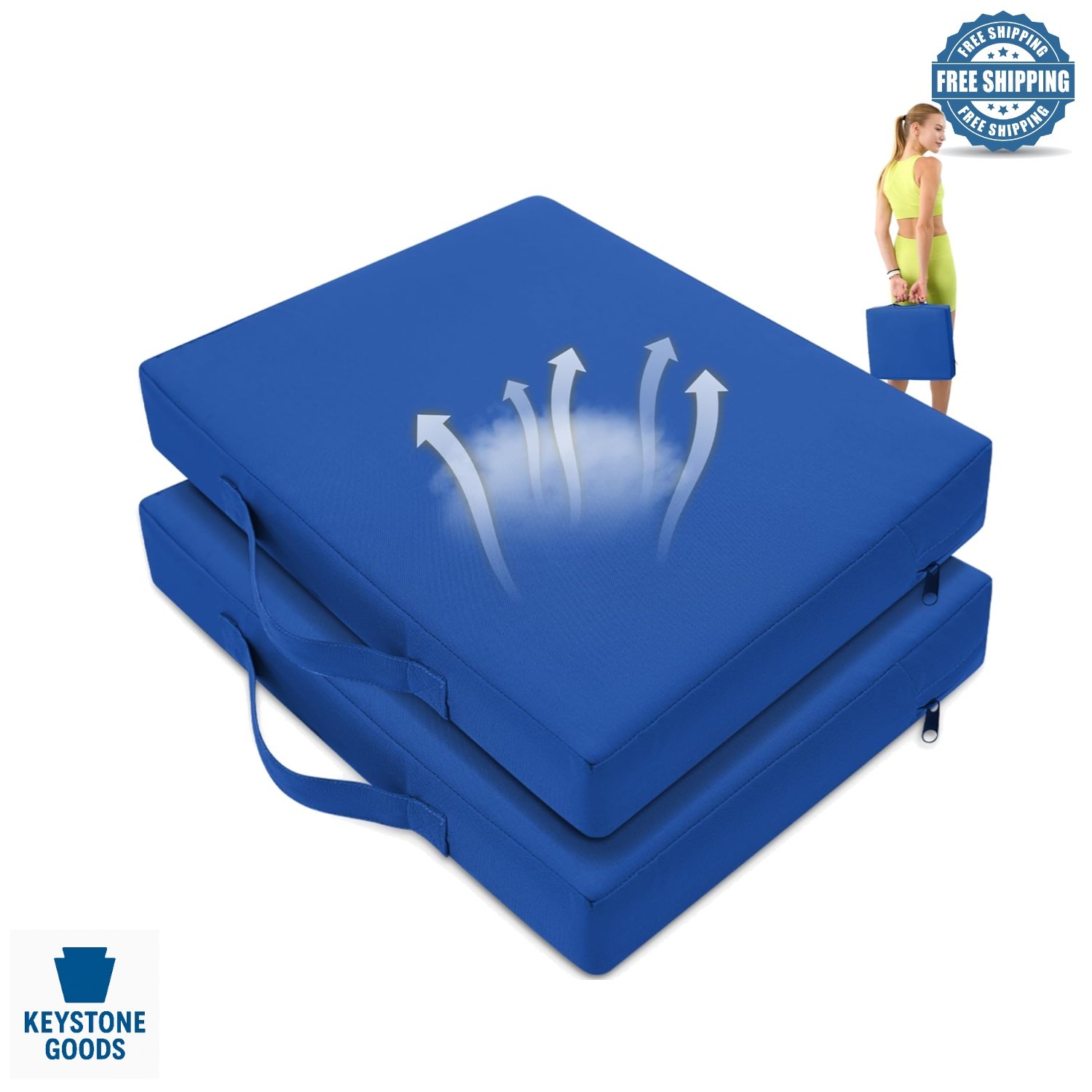 Water-Resistant Stadium Seat Cushions - 2 Pack, Portable & Durable Outdoor In...