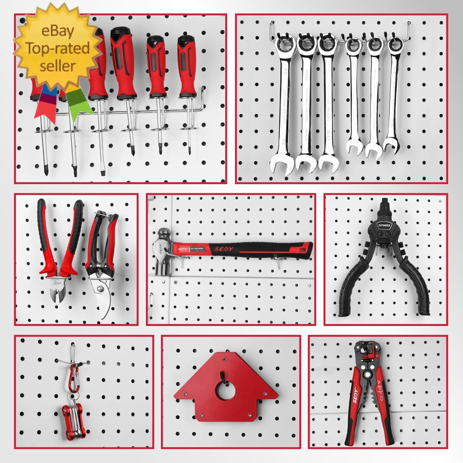 300-Piece Pegboard Hook Set, Pegboard Organizer Accessories for Hanging,Durable