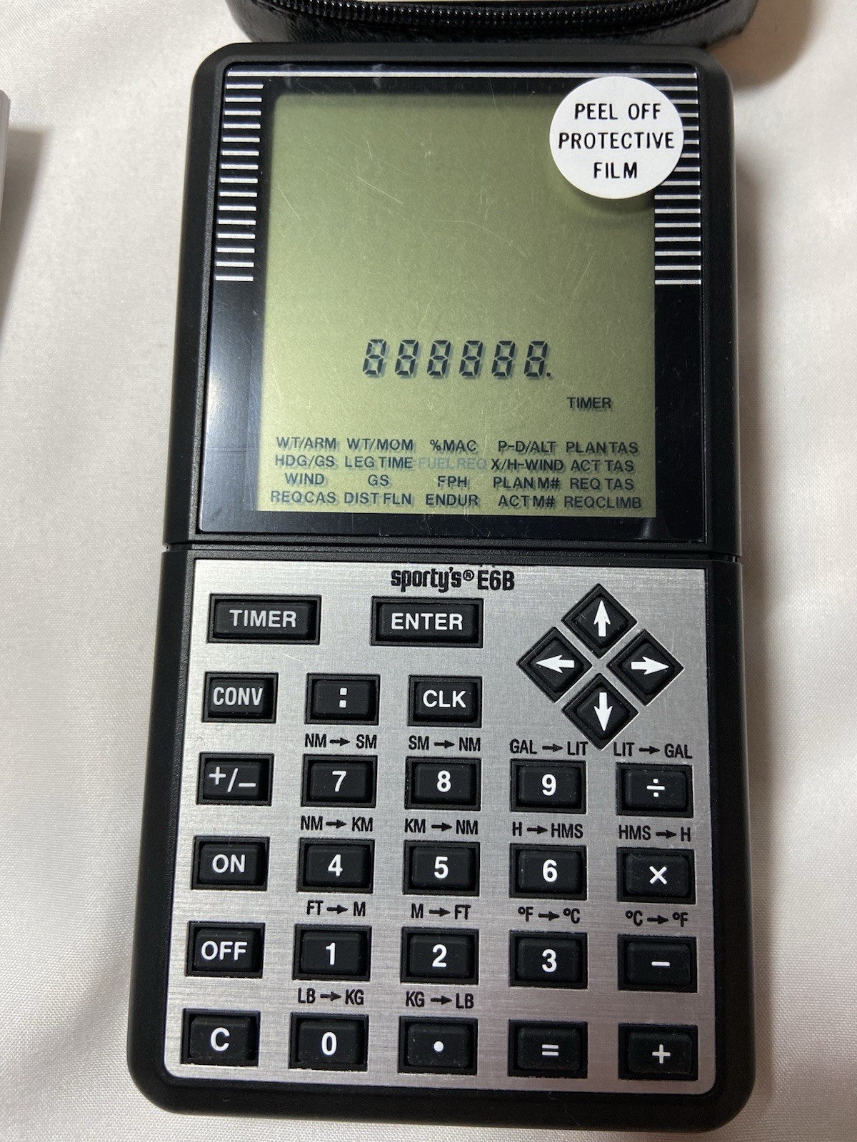 Vintage Sporty's E6B Electronic Flight Computer NIB Case, Card, Manual
