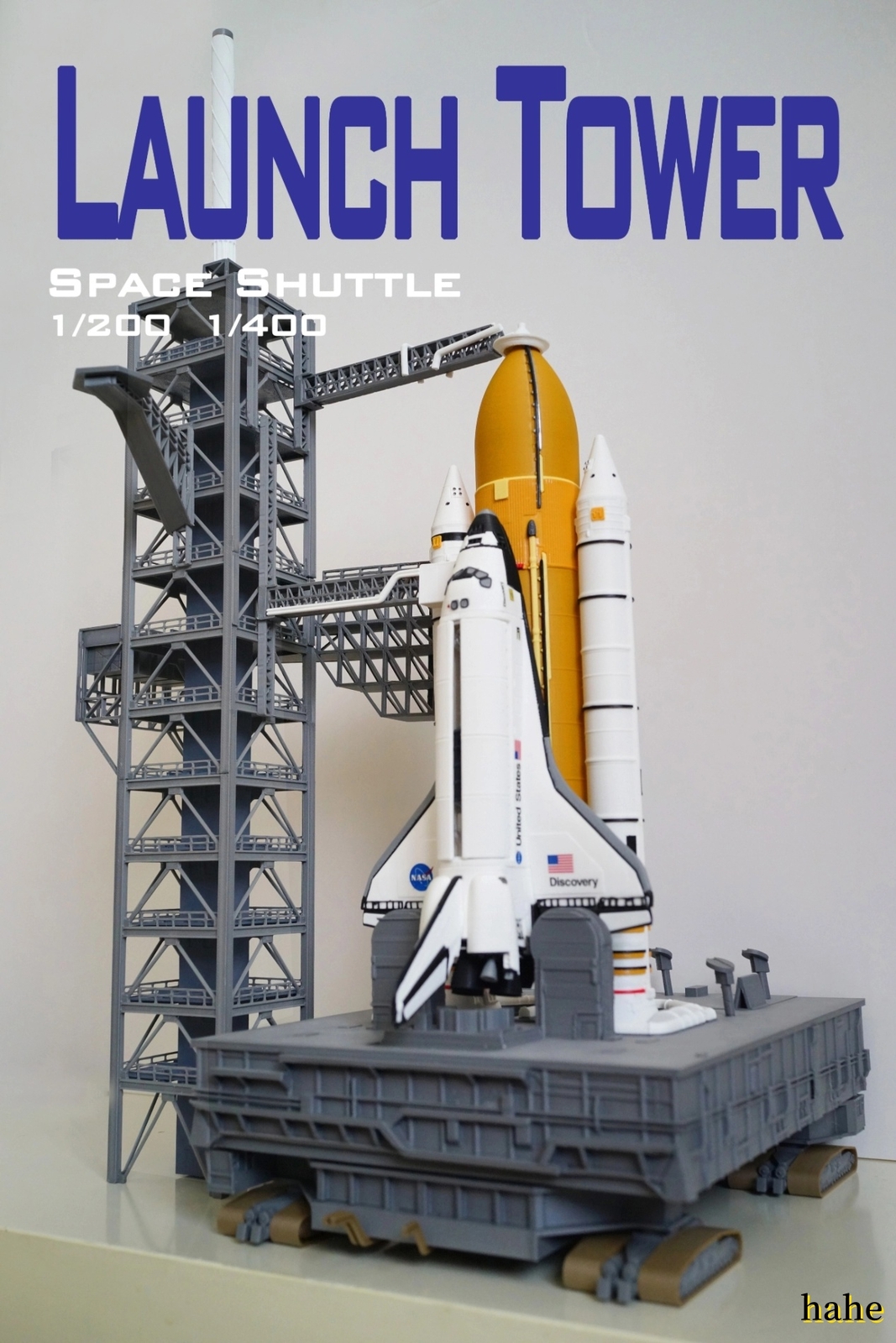 1/200 Discovery OV-103 Space Shuttle Launch Pad Booster Finish Static Model Toy