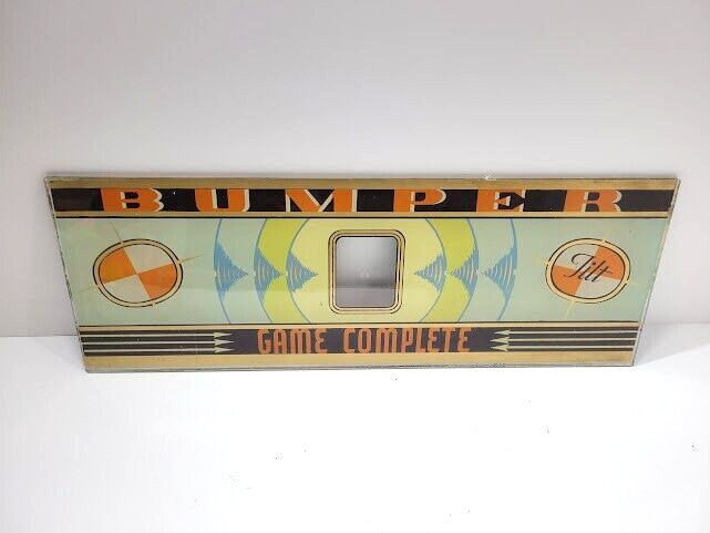 Vintage Pinball Backglass Bumper Game Complete ORIGINAL 18" x 7"