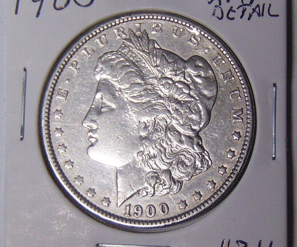 1900-P Morgan Silver Dollar XF/AU Cleaned Philadelphia Mint (7924)