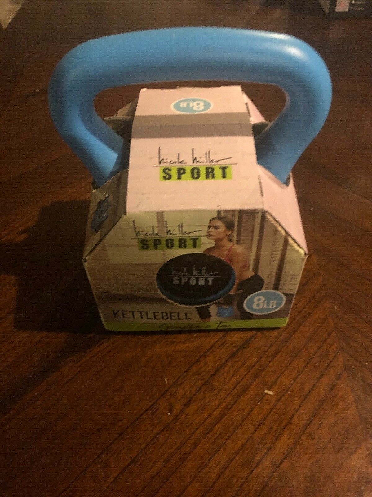 Nicole Miller 8LB Kettlebell Weight Blue with Durable Coated Material NEW