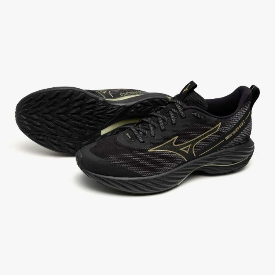 MIZUNO Running Shoes WAVE RIDER GTX 2 J1GC248201 Black x Gold