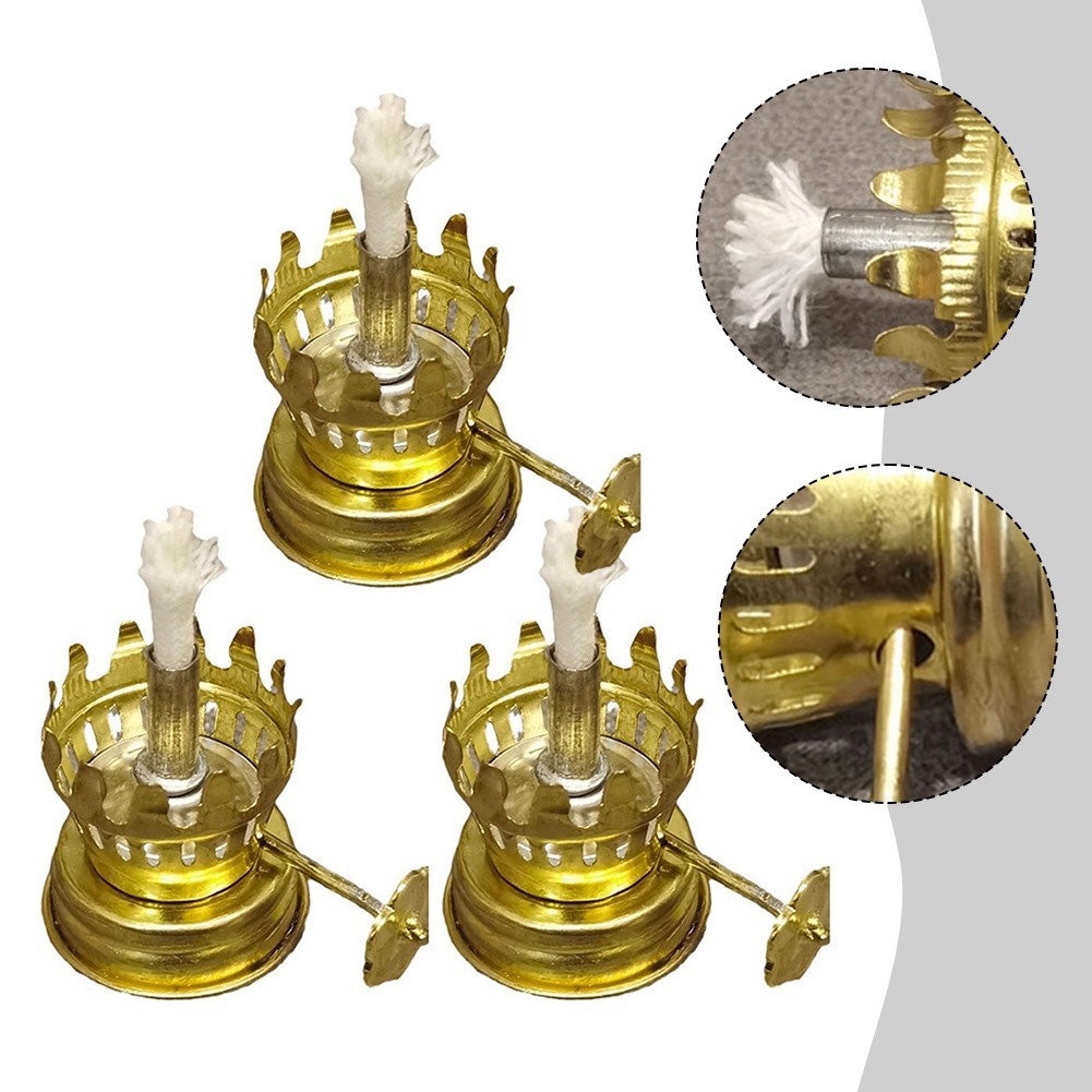 3pcs Iron Petroleum Lamp Oil Burner Socket Parts for Kerosene Lamps