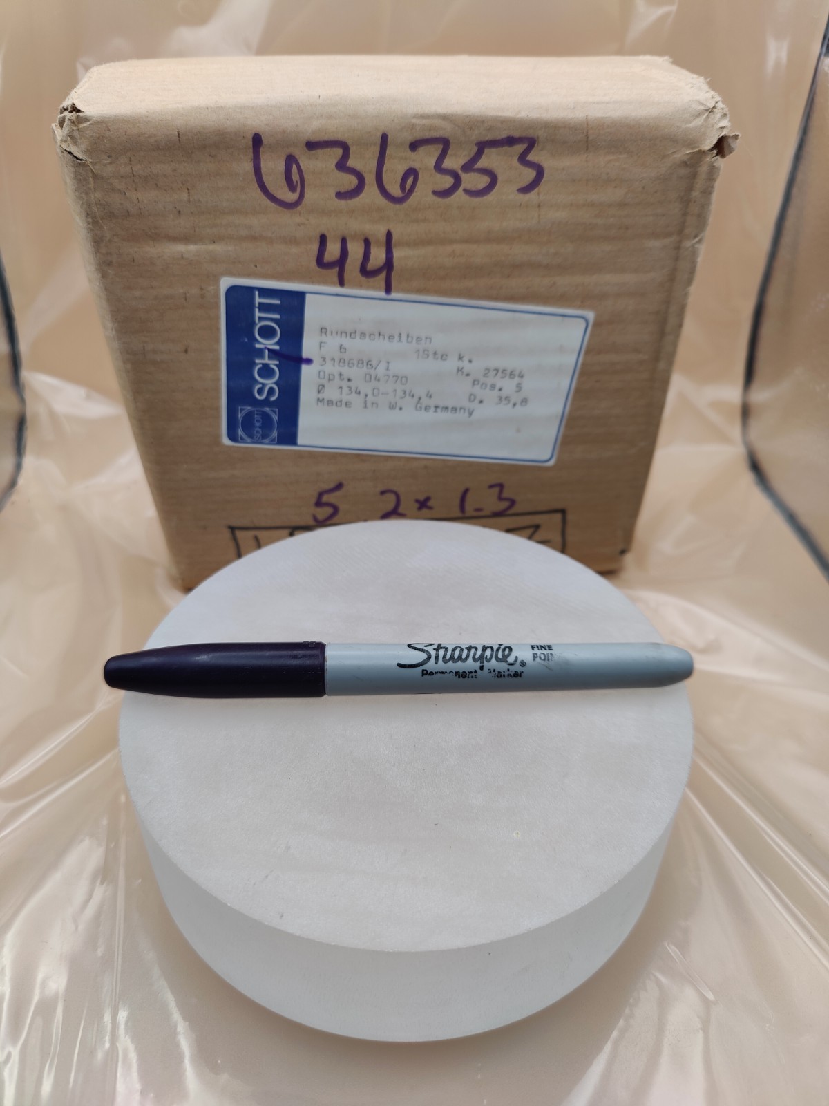 Optical Glass Blank - F6 - Flint - 636353