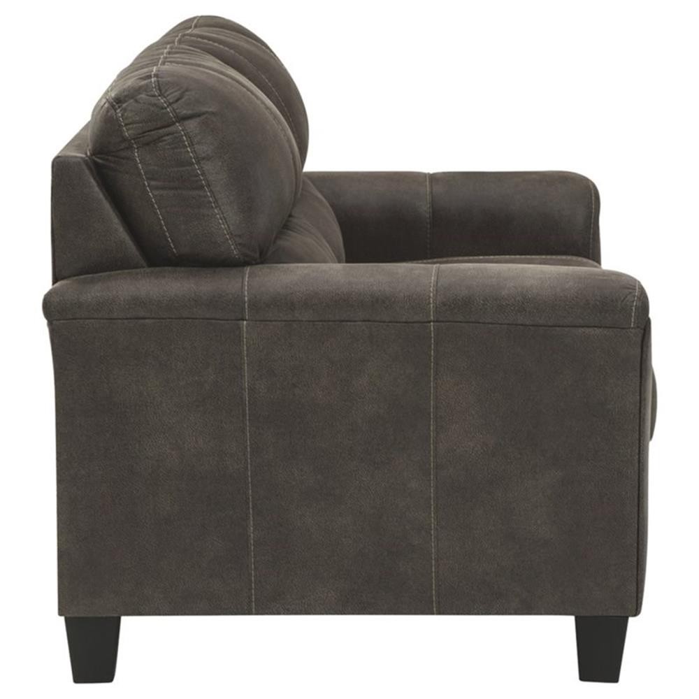 Bowery Hill Contemporary 39"H x 61"W x 38"D Fabric Loveseat in Smoke
