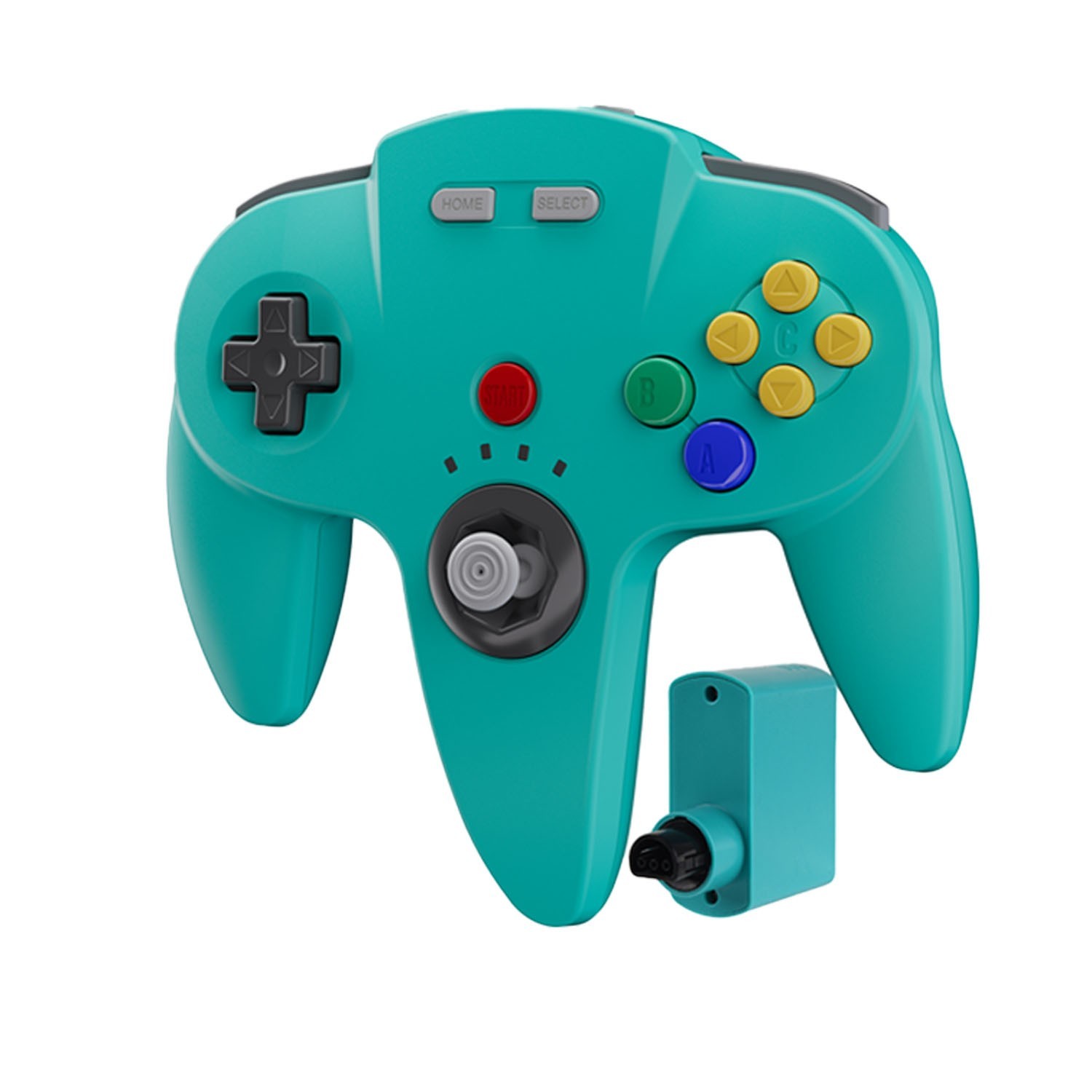 2.4GHZ Wireless N64 Controller Remote GamePad w/Rumble Pak for Nintendo N64 Cyan