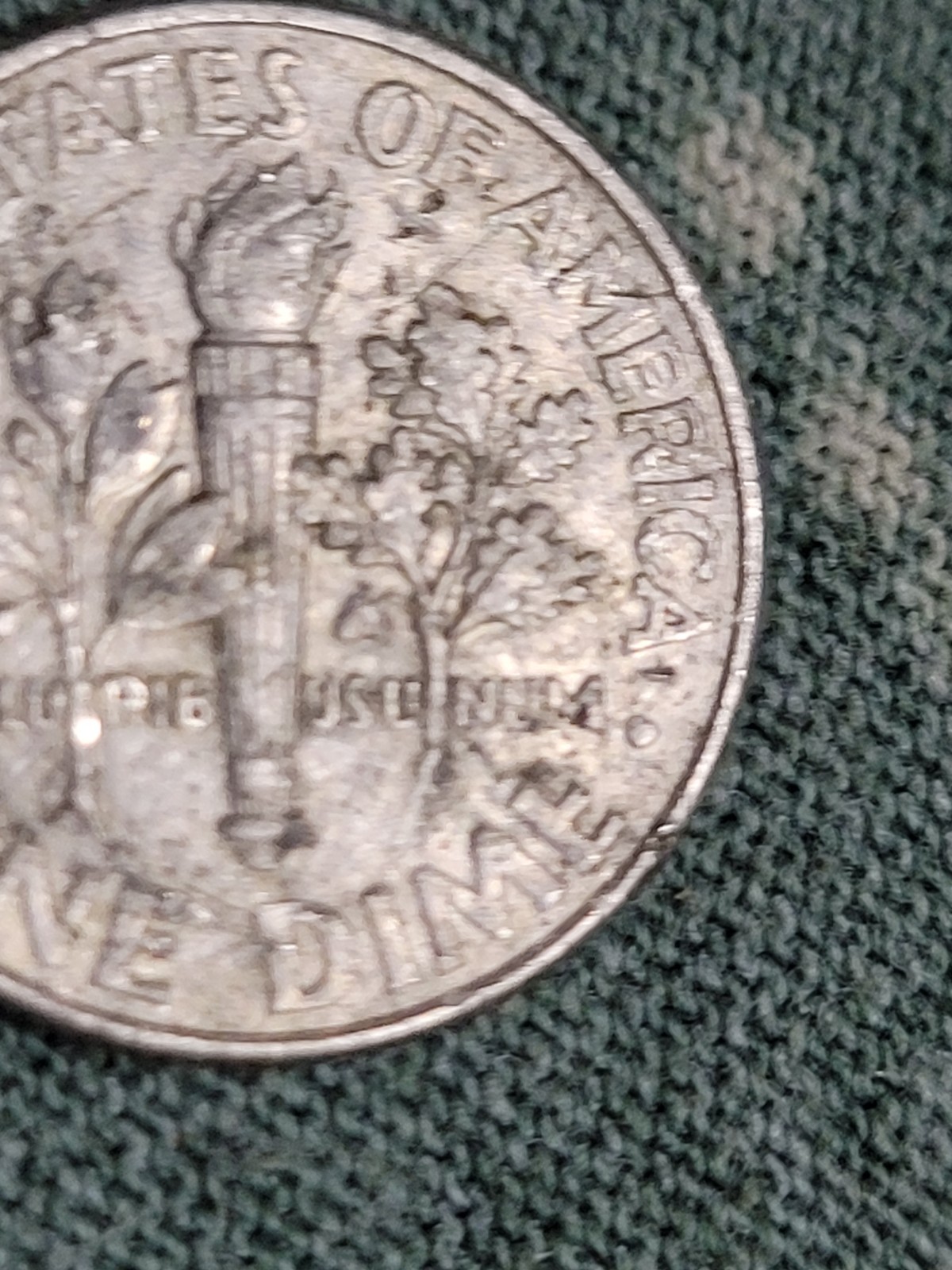 Rare Error 2012 P Dime Double Die-No Rim on Bottom-Strike through error-See pics