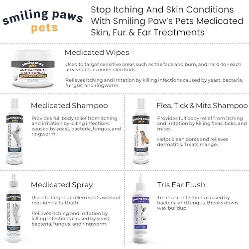 Smiling Paws Pets Antibacterial & Antifungal Wipes for Dogs & Cats - Treats